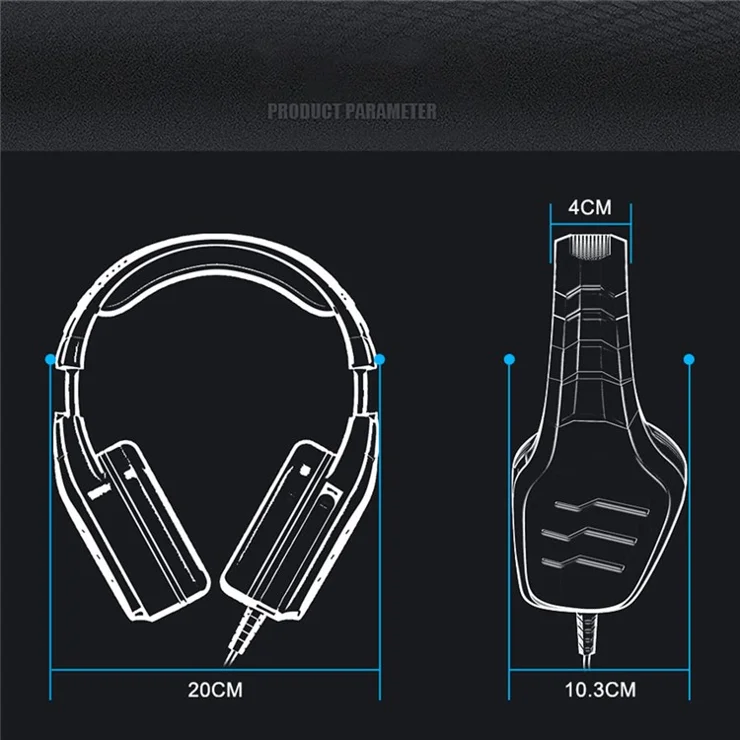 OVLENG GT87 USB+2*3.5mm Wired E-sports Gaming Headphone Camouflage Ergonomic Over-Ear Headset with LED Light - Camouflage Grey