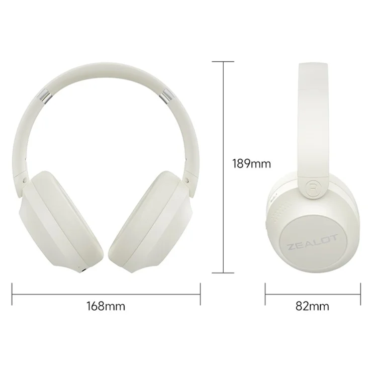 ZEALOT B38 Sports Wireless Bluetooth-compatible Headset Head-Mounted Noise Reduction Folding Headphone - White