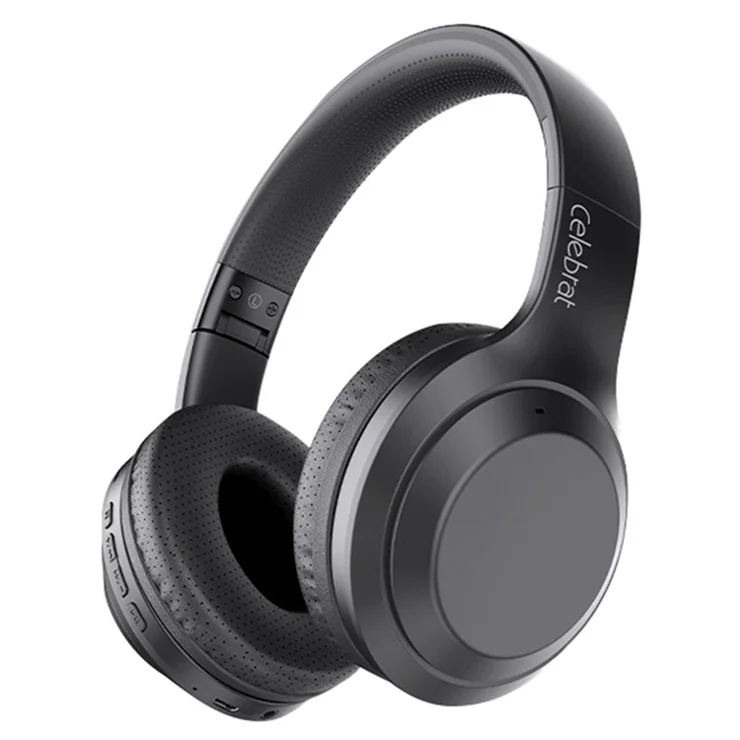 CELEBRAT A24 Head-Mounted Earphones Foldable Headset Wireless / Wired Over-Ear Bluetooth-compatible Headphones - Black