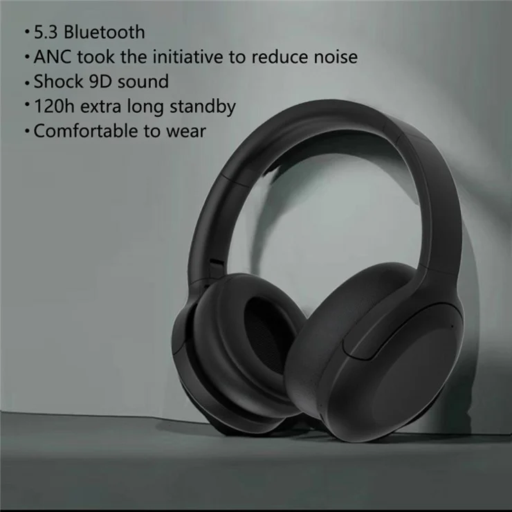 P3965 ANC Bluetooth-compatible Earphone Wireless Foldable Gaming Headphone - Dark Blue