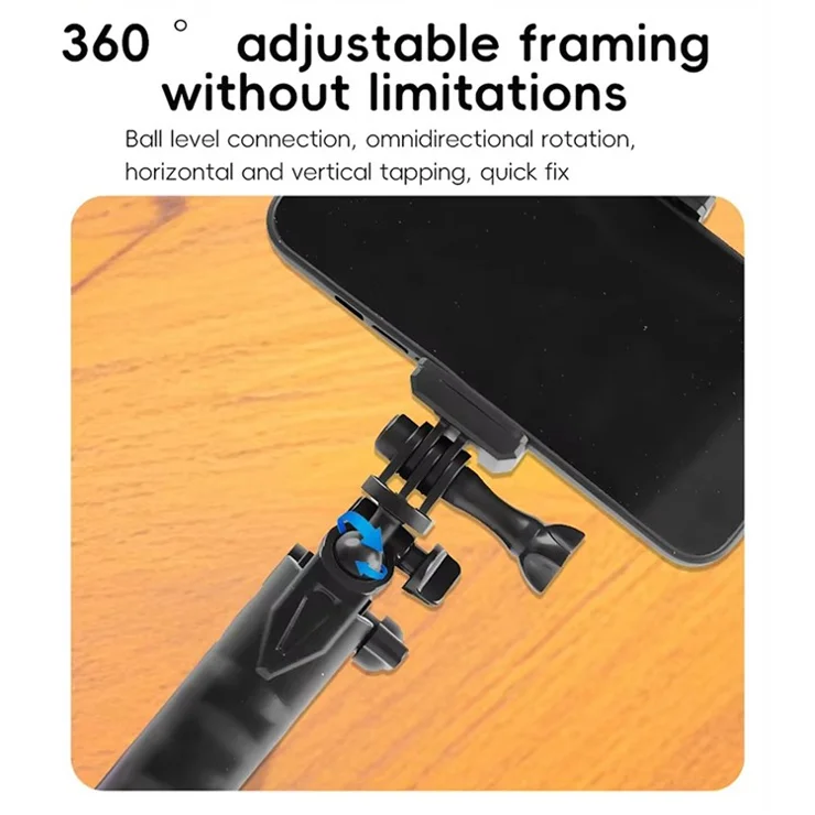 C062 Folding Selfie Stick Tripod Action Camera Three-Way Adjustable Arm Phone Live Streaming Bracket