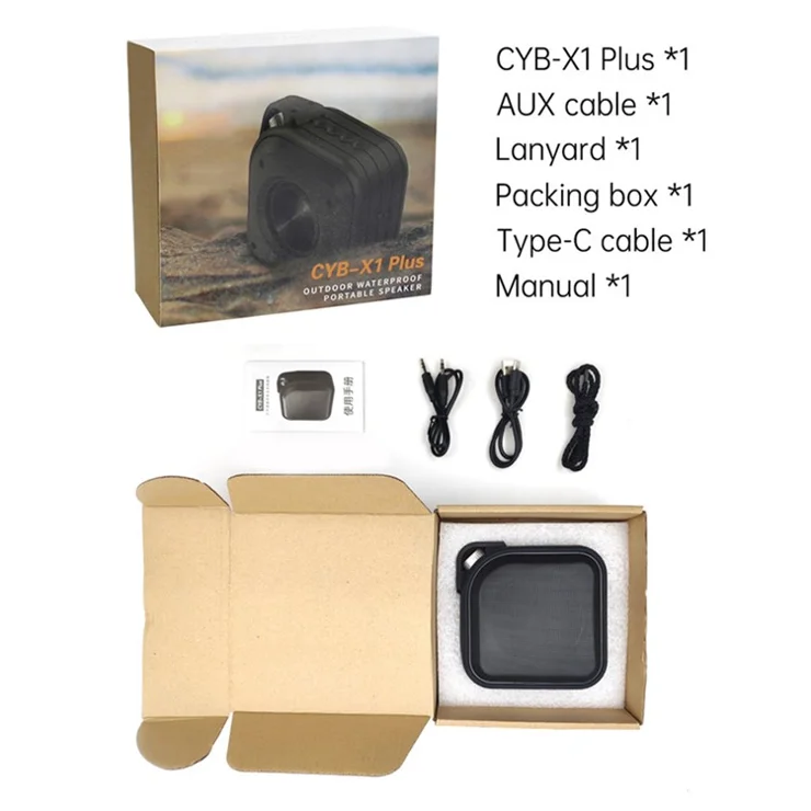 CYBORIS X1-Plus Mini Size 15W Bluetooth-compatible Speaker Bass Subwoofer Waterproof Speaker - Blue