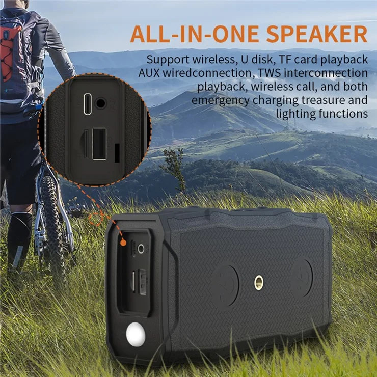 CYBORIS X8 Bluetooth-compatible Golf Cart Speaker Waterproof Sound Subwoofer with Lighting and Stand Function - without Magnet