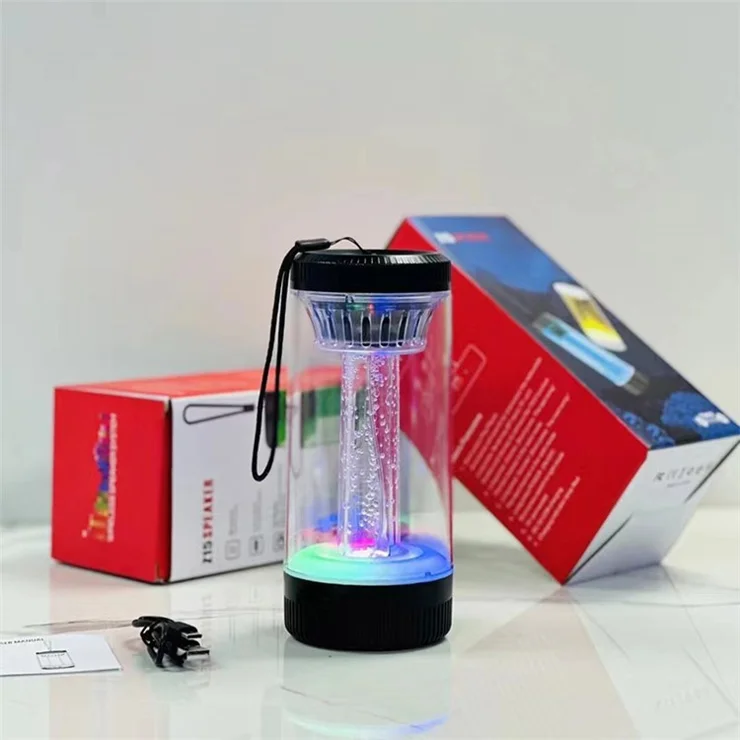 Z15 Outdoor Wireless Bluetooth-compatible Speaker Colorful Light Effect Portable Speaker Support FM, TF Card / USB Flash - Black
