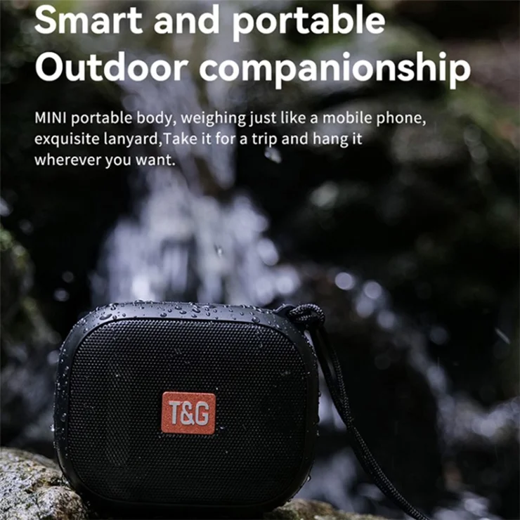 T&G TG-394 TWS Wireless Bluetooth-compatible Speaker IPX7 Water Resistant Portable Speaker with Strap for Outdoor Cycling - Red
