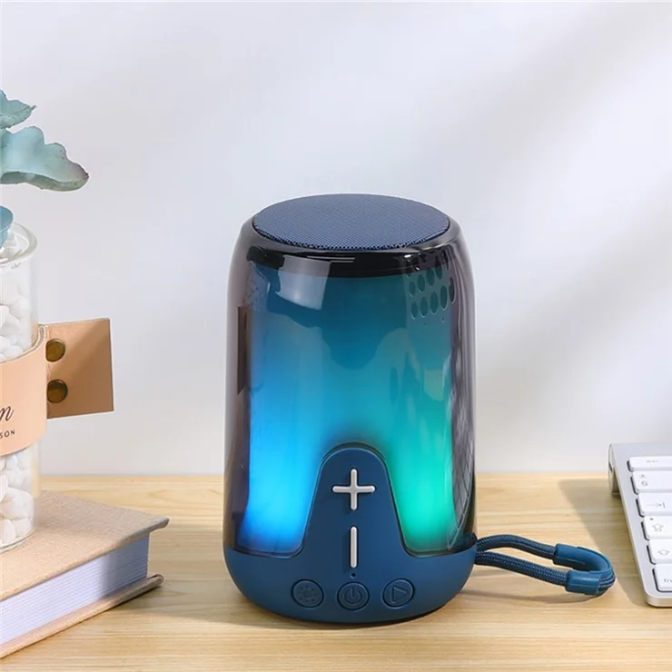 T&G TG652 RGB Light Portable Bluetooth-compatible Speaker TWS Wireless Subwoofer Support Hands-free Calling - Blue