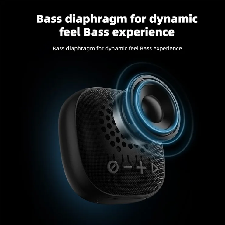 T&G TG813 2-in-1 TWS Wireless Speaker Bluetooth-compatible Earphone Stereo Sound Subwoofer Supports TF Card Playback - Black