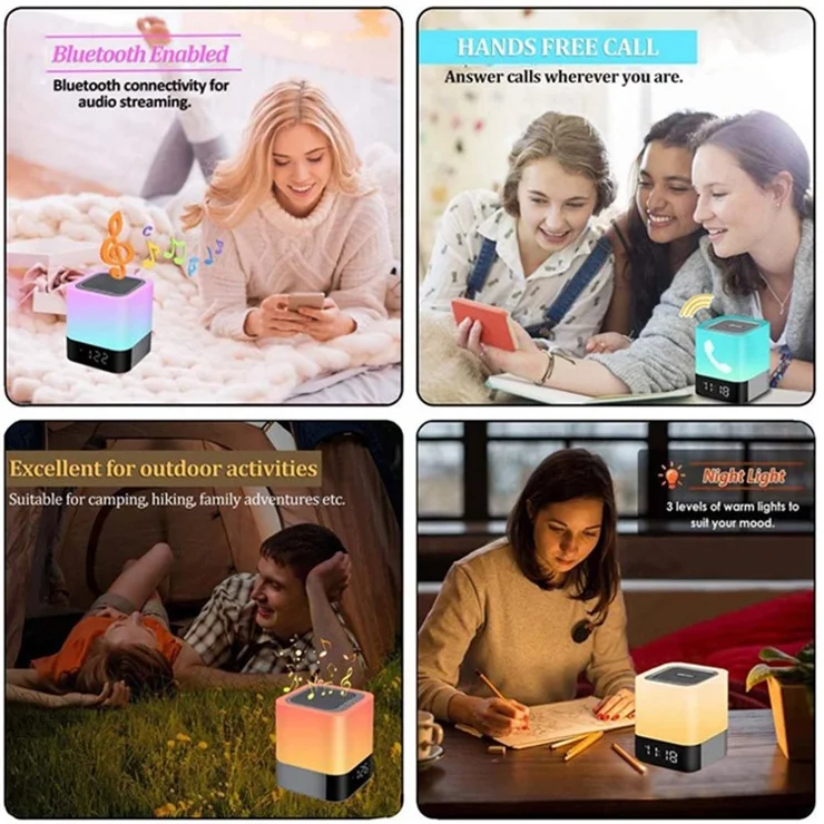 Bluetooth-compatible Audio Speaker HiFi Portable Mini Speaker Subwoofer Support Touch Control Lights / TF Card