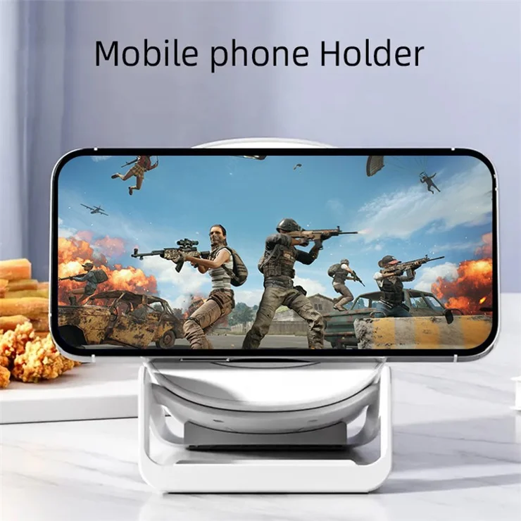 L28 4-in-1 15W Wireless Charger Bluetooth-compatible Speaker Phone Holder Stand with Night Light - White