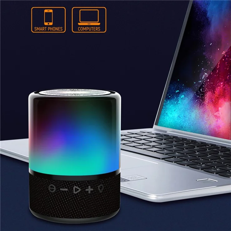 VOUNI Colorful Lighting Wireless Speaker Portable Bluetooth-compatible Speaker