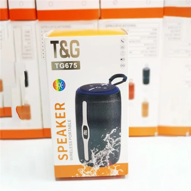 T&G TG-675 Colorful LED Light FM Bluetooth-compatible Speaker Music Sound Subwoofer - Grey