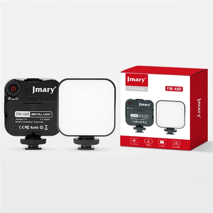 JMARY FM48R Portable Mini Camera Phone Fill Light Dimmable Photography LED Fill Light
