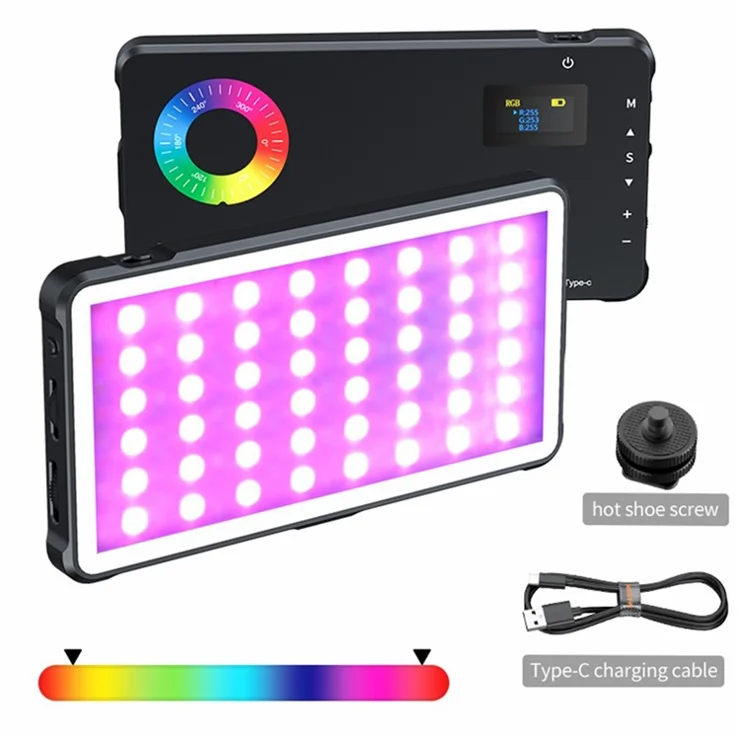 C02 Full Color RGB Video Light 24 Effects Dimmable Pocket Fill Lamp for Live Broadcast - Green
