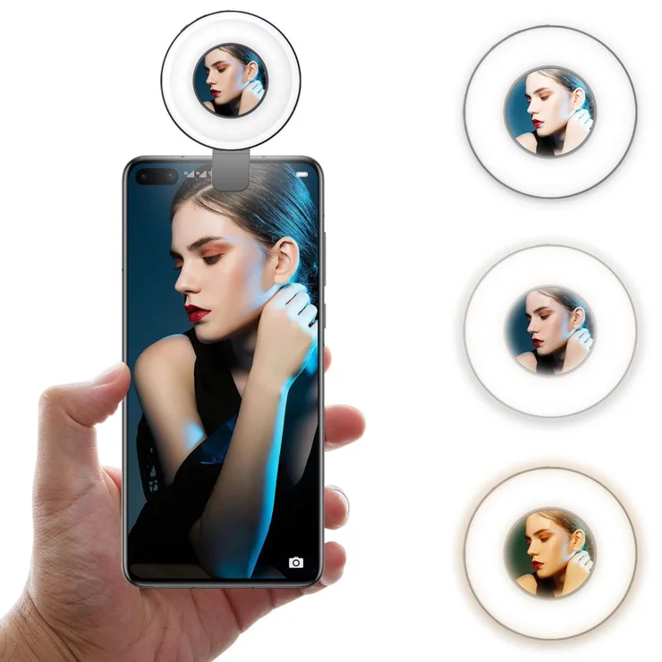 Magnetic Selfie Light With Mirror - USB Rechargeable Mag-Safe Compatible Phone Light