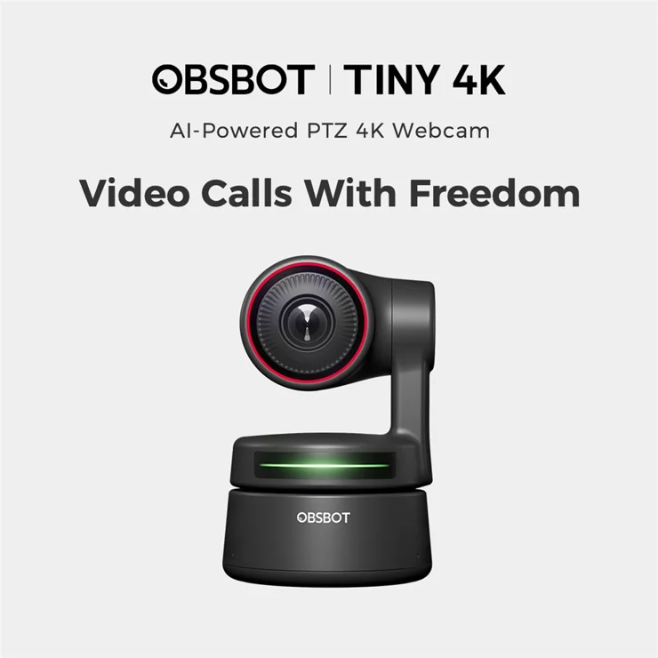 OBSBOT TINY 4K AI-Powered PTZ Webcam AI-Tracking Auto