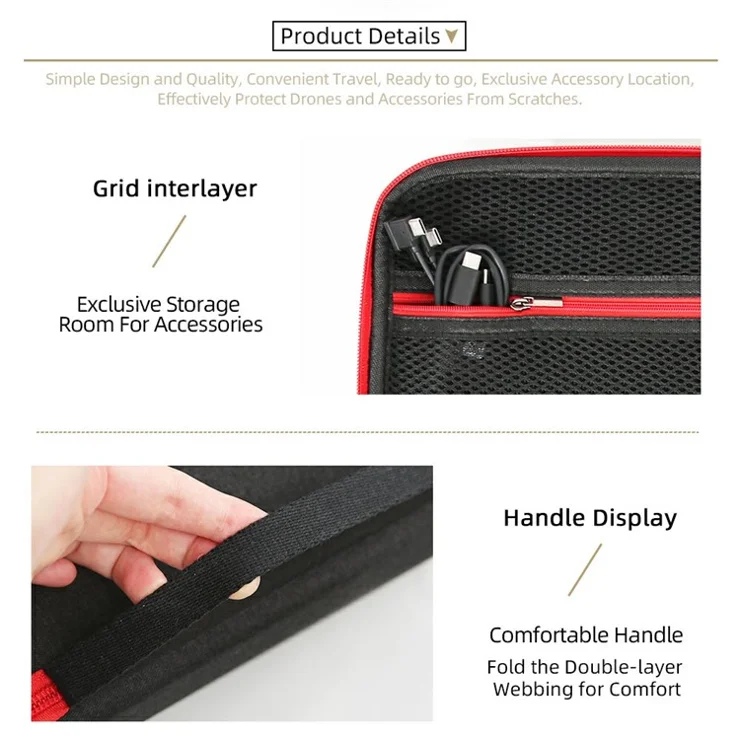 For DJI Neo Carrying Case Integrated EVA RC Drone Portable Storage Bag - Black