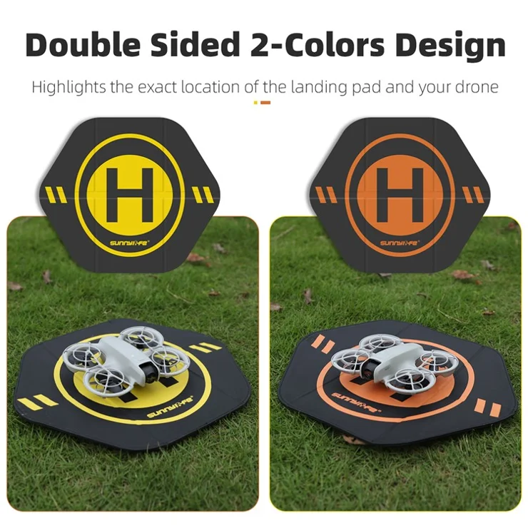 SUNNYLIFE TJP12 35cm PU Leather Double Sided Hexagonal Folding Drone Landing Pad