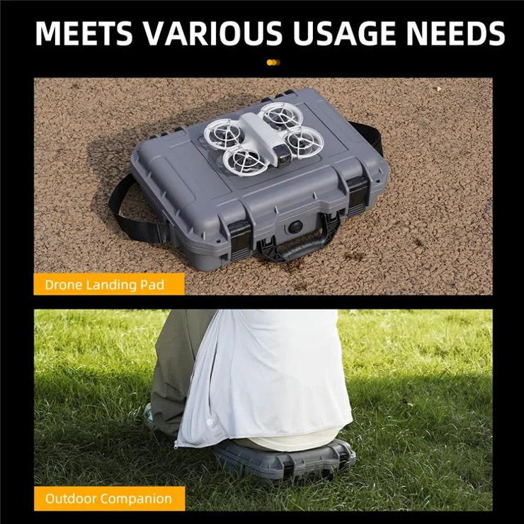 BRDRC For DJI Neo Drone Carrying Case Waterproof Hard Travel Case with Should Strap - Grey