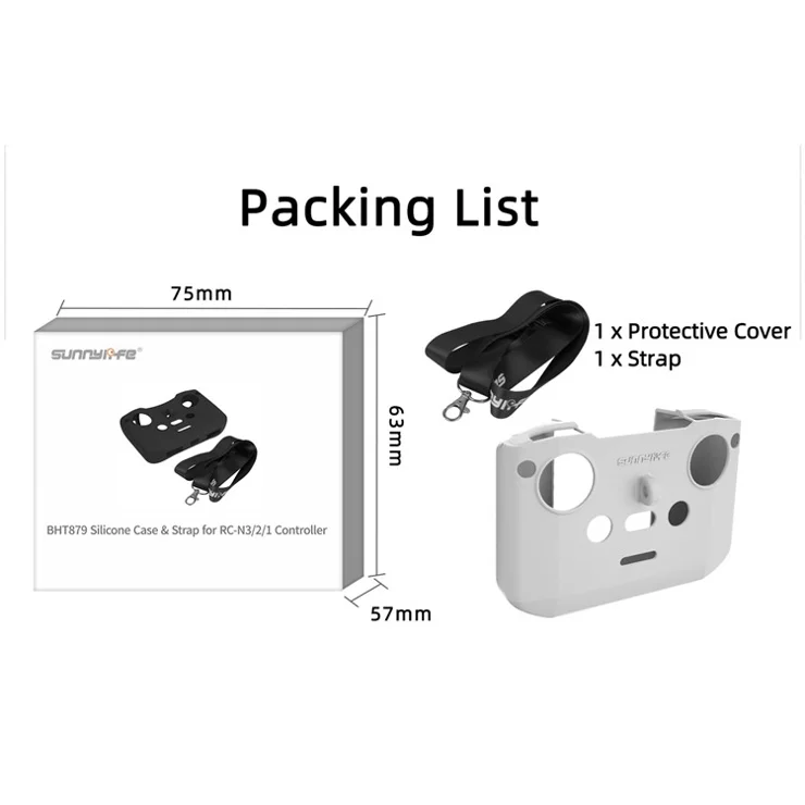SUNNYLIFE For RC-N3 / 2 / 1 Remote Controller Silicone Protective Cover with Neck Strap - Grey