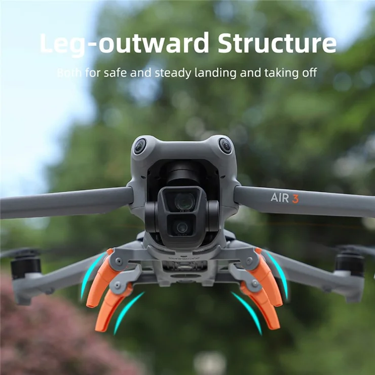 SUNNYLIFE A3S-LG909 For DJI Air 3S / Air 3 Plastic Landing Gear Foldable Drone Heighten Landing Stand - Grey
