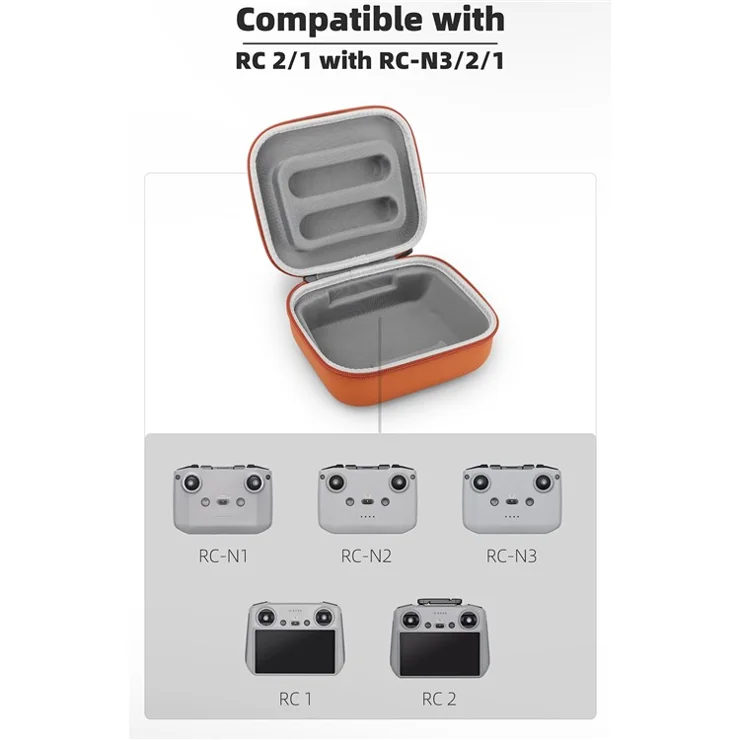 SUNNYLIFE B977 Remote Control Case for DJI RC 2 / RC / RC-N3 / RC-N2 / RC-N1 PU EVA Protective Storage Bag - Orange