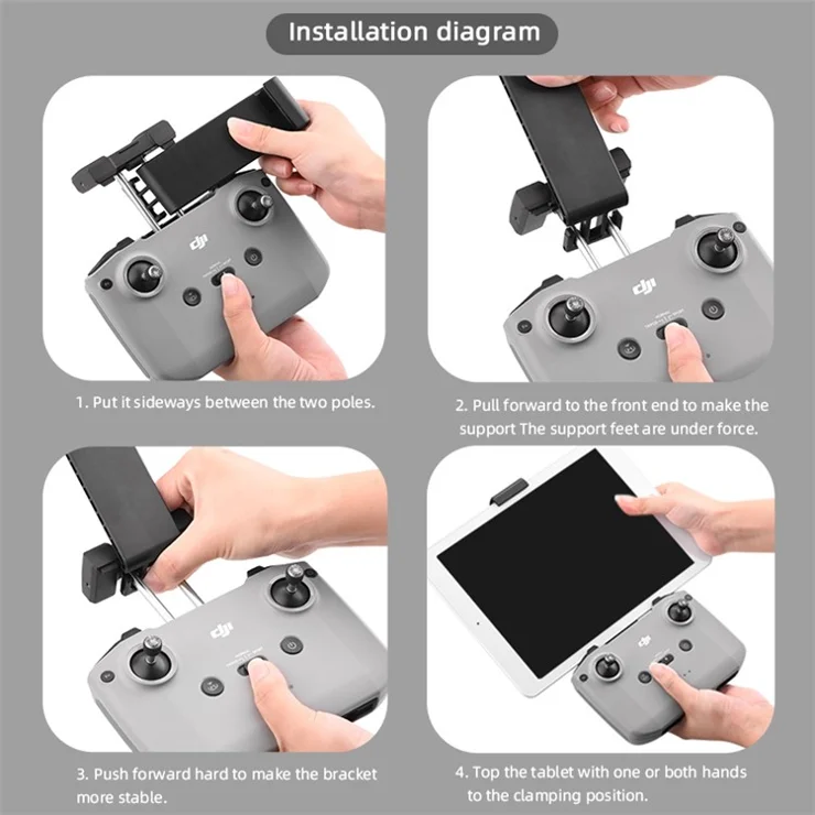 Remote Control Phone Tablet Extension Holder Bracket Mount Clip Stand for DJI Mavic Air 2 Drone Accessories [Large]