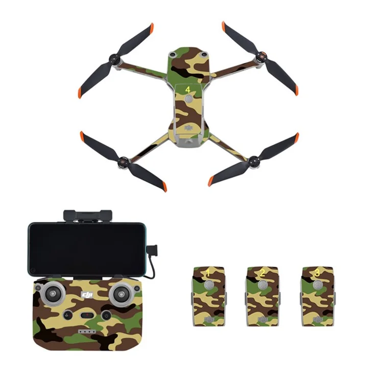 STARTRC Anti-Scratch Protective Decal Decorative PVC Stickers Set for DJI Mavic Air 2S - Camouflage Green