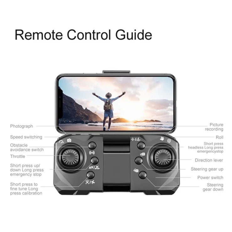 DLRC D6 AIR Dual Camera Quadcopter 5-way Obstacle Avoidance RC Drone (Optical Flow Positioning+ESC+3 Batteries) - Grey