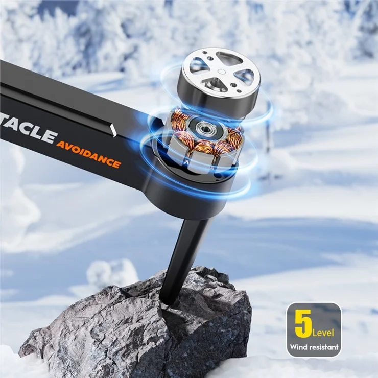 E88S HD Aerial Photo Obstacle Avoidance Aircraft Optical Flow Positioning Brushless Motor RC Drone, 2 Batteries - Grey