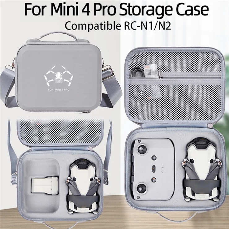 For DJI Mini 4 Pro EVA Shockproof Carrying Case Drone RC-N1 / N2 Controller Crossbody Bag