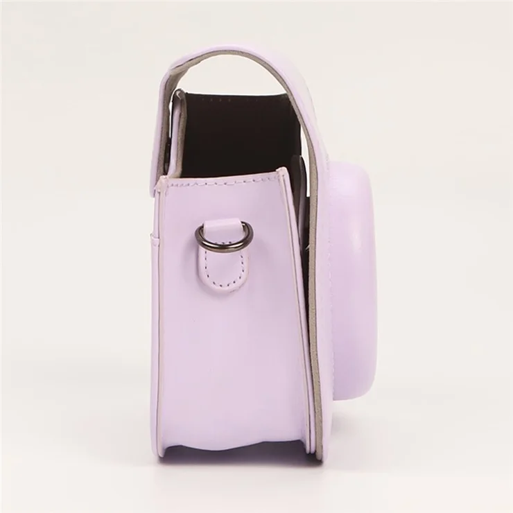 Instant Camera Case for Fujifilm Instax Mini 12 / Mini 11 / Mini 9 / Mini 8 Retro Leather Bag with Shoulder Strap - Pink