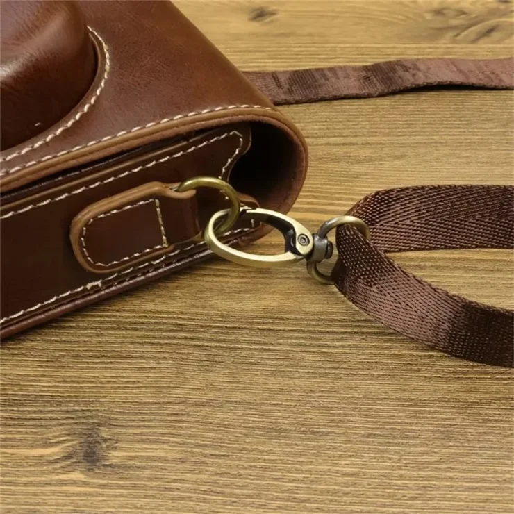 For Sony ZV-1 / ZV-1 II / ZV-1F PU Leather Camera Bag Protective Cover with Shoulder Strap, Vertical Type - White