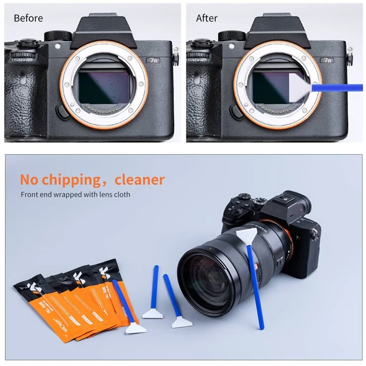 K&F CONCEPT 10Pcs 24mm Microfiber Cleaner Swab for APS Sensor Digital Camera Lens Cleaner