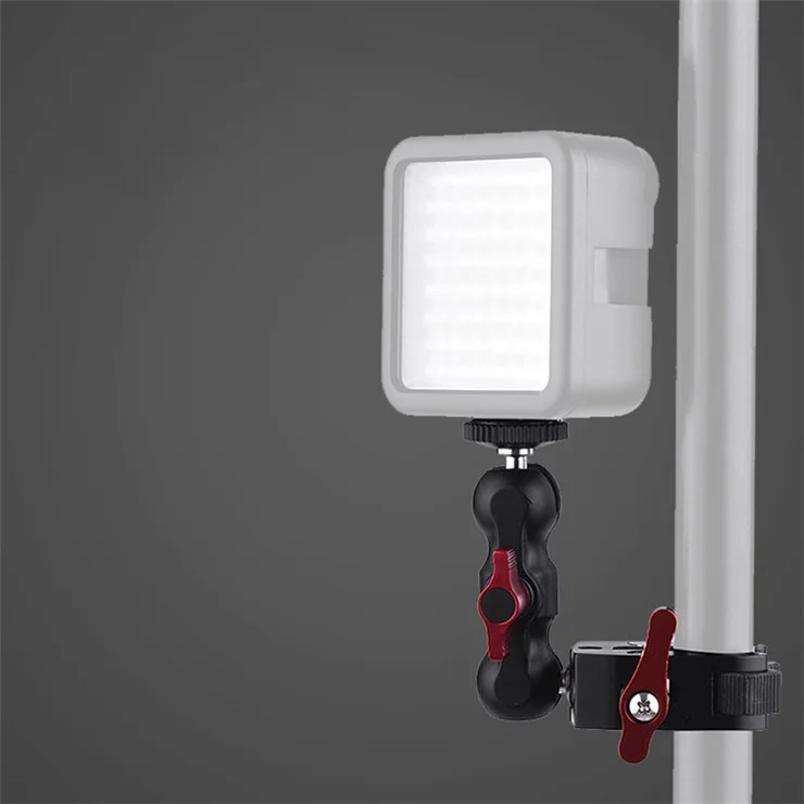 POYINCO P-093-1 Anti-slip Camera Clamp Mount Monitor 360-degree Ball Head Magic Arm with 1/4" and 3/8" Thread for DSLR/LED Lights - Pea Clamp