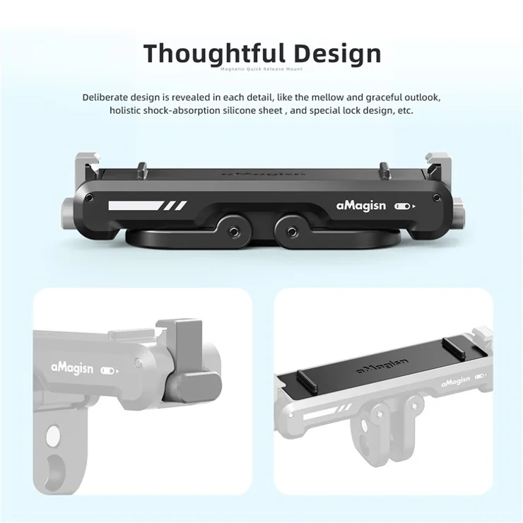 AMASIGN Magnetic Quick Release Mount for Insta360 GO 3 Camera Foldable 1 / 4" Adapter Bracket