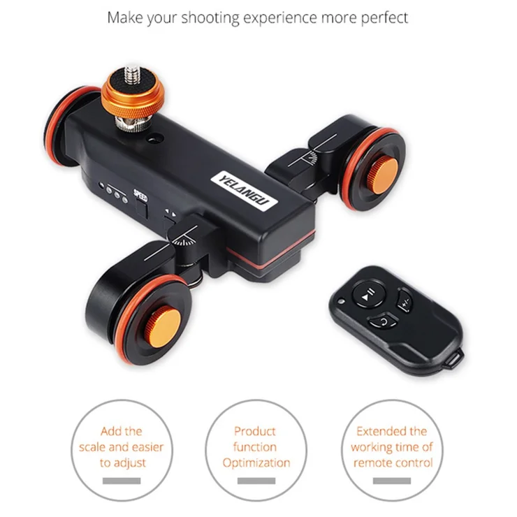 YELANGU L4X-BC Video Camera Dolly 3-Speed Motorized Electric