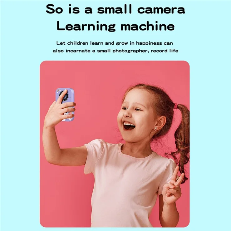 A20 2.4-inch Screen 9600W Pixel HD Kids Phone Camera with 32G Memory Card - Green Dinosaur / Silicone Type