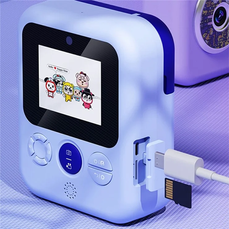 A7 Kids Instant Print Camera HD Photo Video Recorder with 32GB Memory Card - Blue