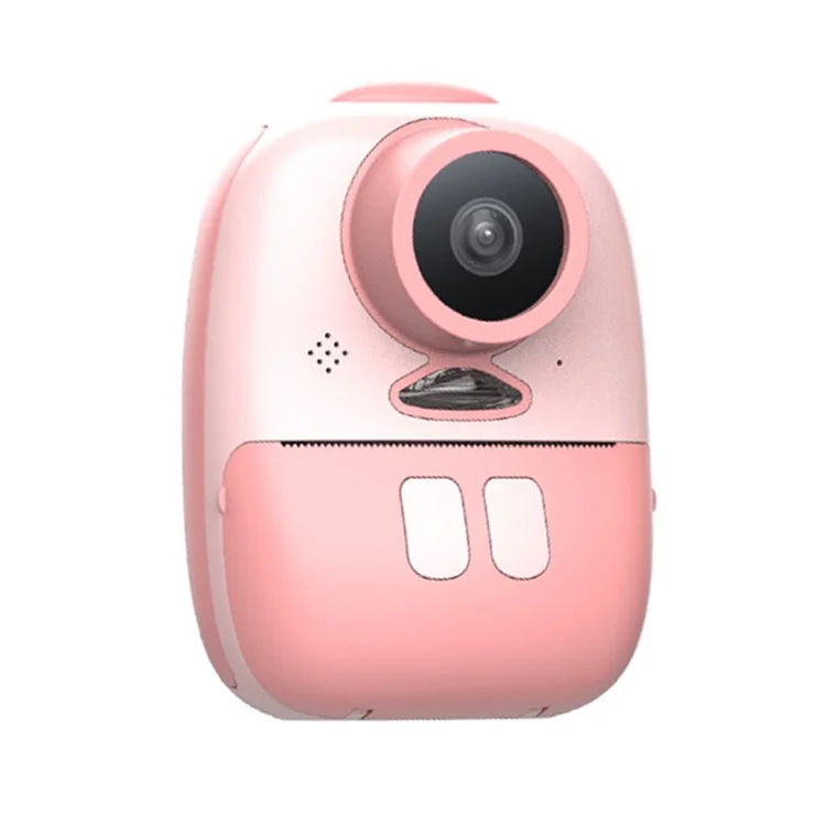 D10 2-inch Screen Kids ABS Instant Camera Dual Lens Rechargeable Camera Toy with Print Paper - Pink