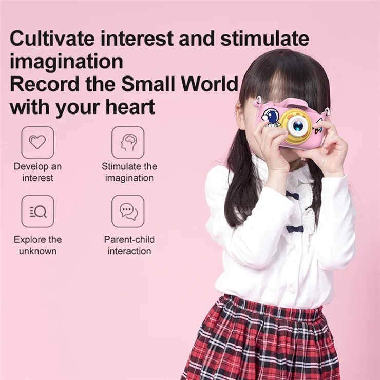 X200 Spaceman Decor Dual-Lens Kid's Educational Camera Mini Size High Definition Children Video Camera Toy for Boys Girls - Blue
