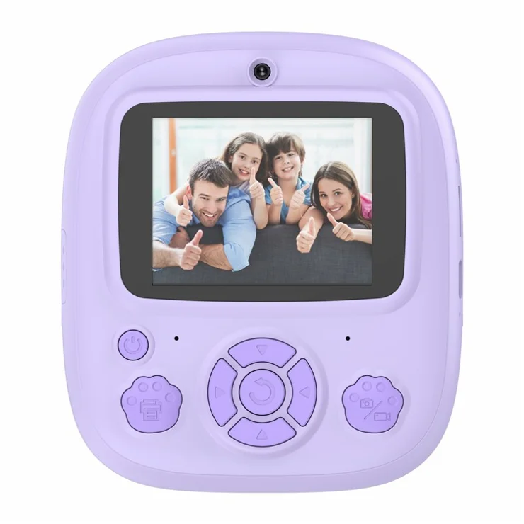 P5 Photo Printer Children Birthday Gift 2.4-Inch Kids Instant HD Video Print Camera - Purple