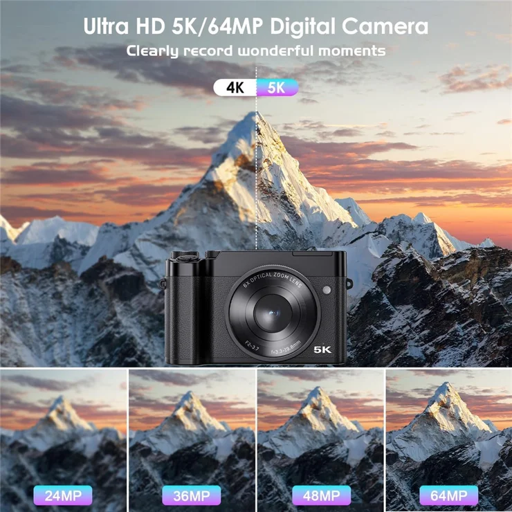 DC205X Dual Lens Camcorder High Definition Optical Zoom 5K