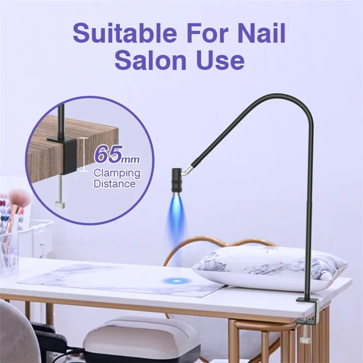 HD-AL20 Aluminum Alloy Beauty UV Lamp for Eyelash Extensions, UV Light with Foot Pedal Control - Black