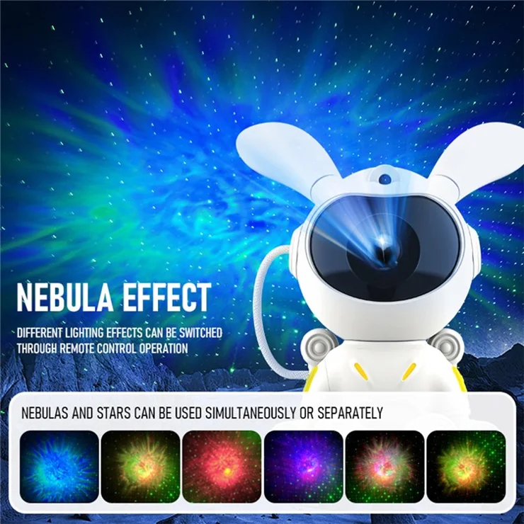 G002 Remote Control Space Rabbit Projector Lamp Stars Nebulae Projection Table Light