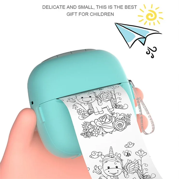 M9 Mini Thermal Printer Wireless Bluetooth-compatible Wrong Question Printer with Alarm Clock - Blue