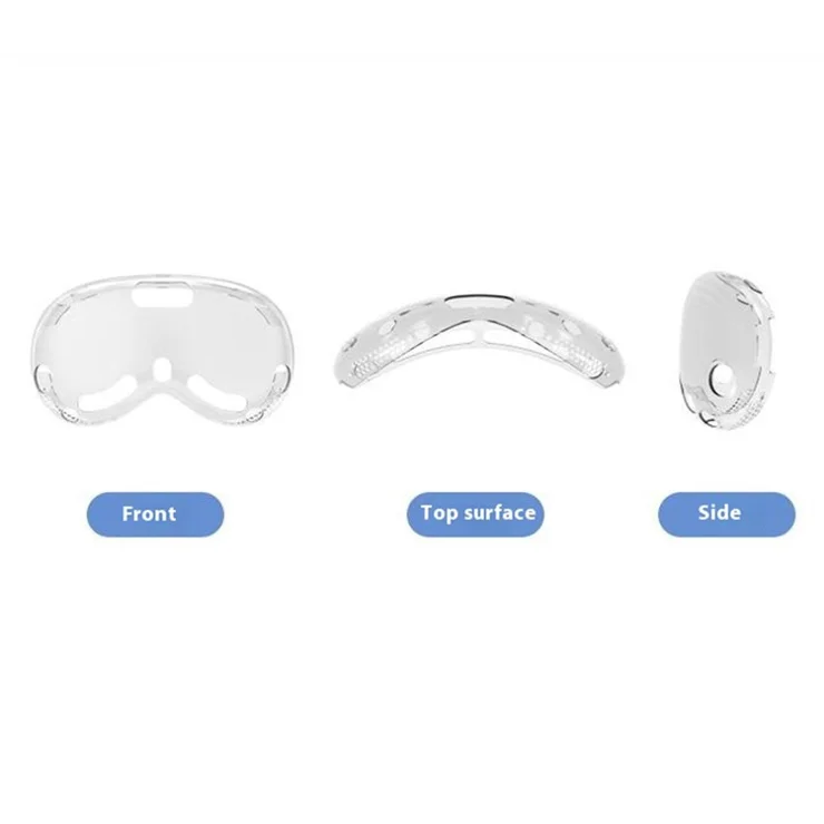 For Apple Vision Pro Case Transparent TPU Anti-scratch VR Protective Cover - Transparent Pink