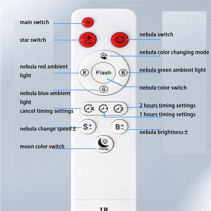 JN2312 Lovely Astronaut Smart Timing Starry Sky Projection Lamp Bluetooth-compatible Speaker Moon Night Light