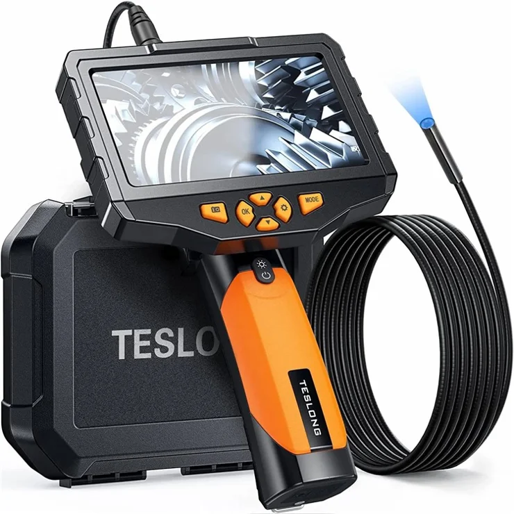 TESLONG NTS300 1m Wire 5.5mm Lens Waterproof Endoscope 5.0-inch LCD Screen Inspection Borescope