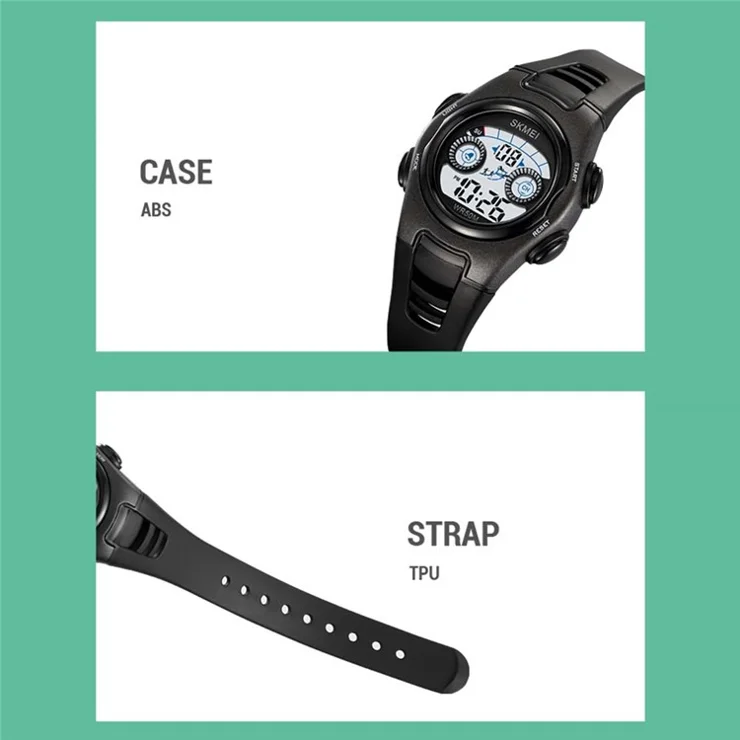 SKMEI 2309 Student Kids LED Backlight Digital Watch Date Alarm Clock Sports Electronic Watch - Blue Camouflage
