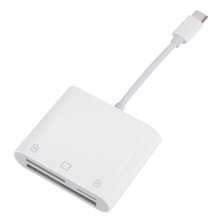 Type-C Plug 3-in-1 SD / TF / CF Memory Card Reader Data Transfer Adapter